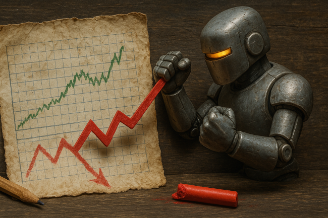 Trader monitoring RSI chart enhanced with AI-generated signals